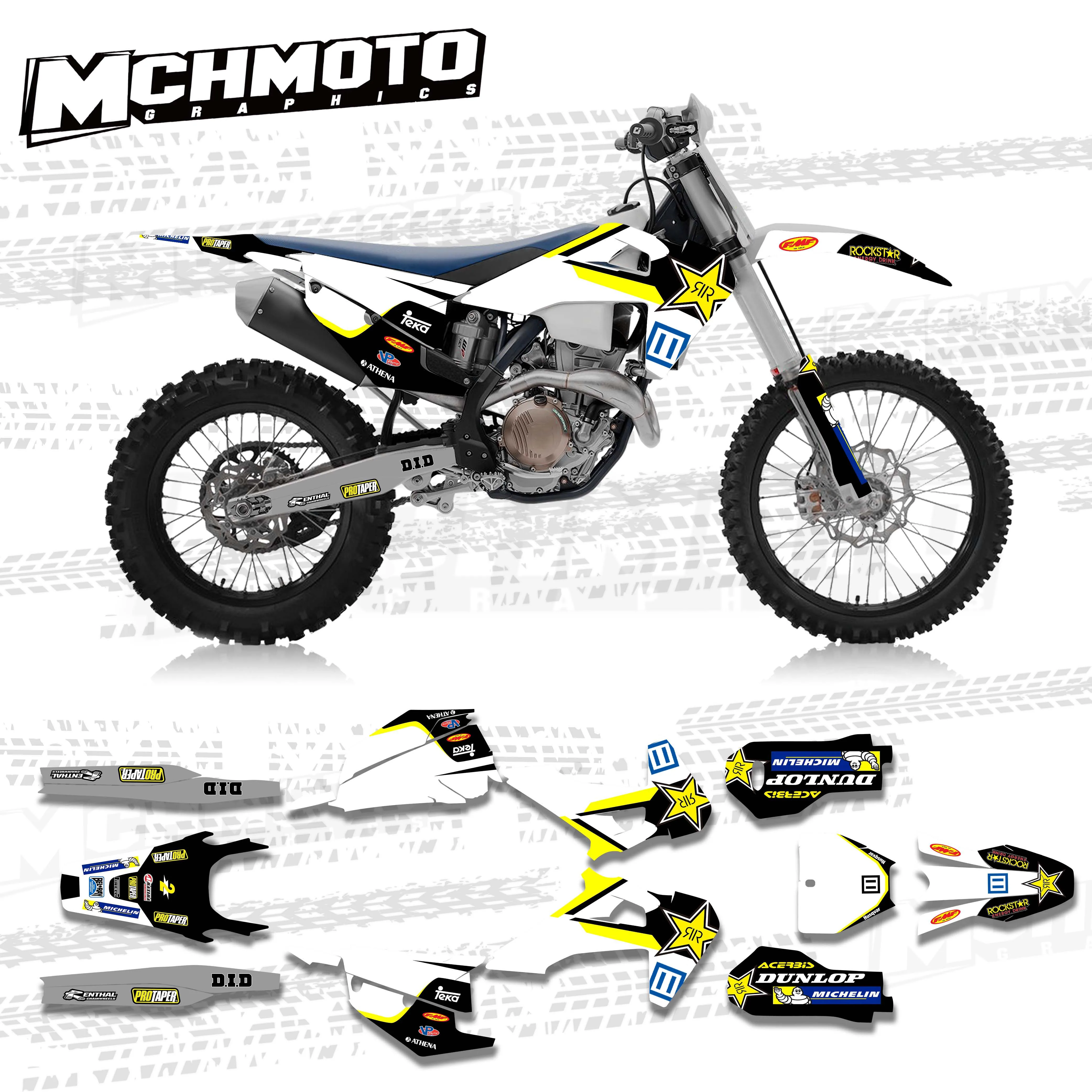 

MCHMFG Decal Sticker Kit For Husqvarna TC FC TX FX FS 2019 2021 TE FE 2020 2022 125 250 350 450 Motocross Racing 3M Graphics 4.3