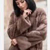 Genuine Mink Fur Coat for Women, 100% Natural, Luxury, Real Mink Fur, Ladies Jackets, Oversize, Winter, New Arrival, 2021 4