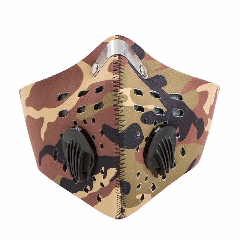 Jungle camouflage Противодымовая Пылезащитная зимняя дышащая сетчатая велосипедная маска пылезащитный смог ветрозащитная защитная сетка для велосипеда MTB велосипедная маска для лица - Цвет: Jungle camouflage