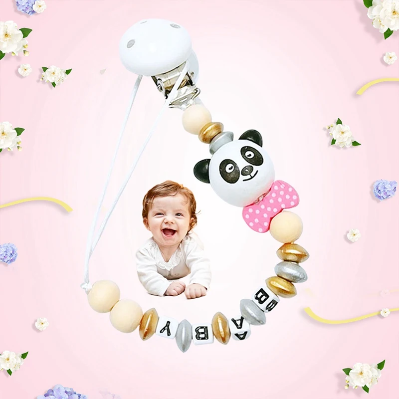 Детская Соска с зажимом и цепочкой для маленьких мальчиков и девочек, милый мультяшный медведь, буквы-игрушки, прорезыватель, соска с