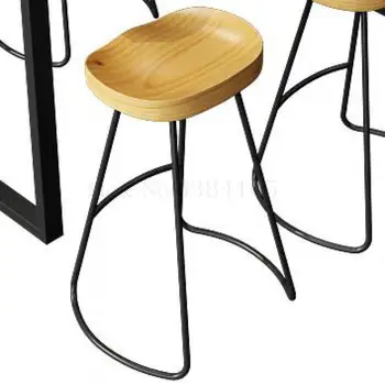 

Simple Modern Bar Table Solid Wood Table And Chair Combination Bar Table Against The Wall High Foot Table Milk Tea Restaurant Sm