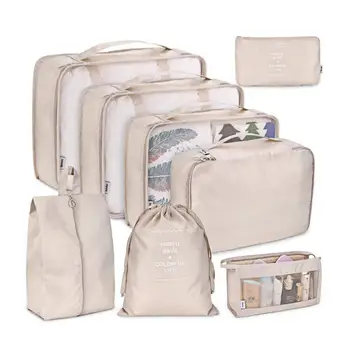 

8 PCS Travel Storage Bag Set For Clothes Tidy Organizer Suitcase Wardrobe Luggage Organizer Bag Case Shoes Packing Cube Bag