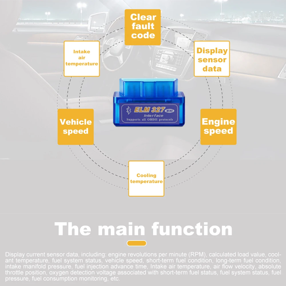 Автомобильный диагностический сканер Podofo Bluetooth V2.1 OBD2 Супер Мини ELM 327 16 контактный