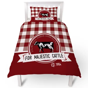 

The Cow Plaid Duvet Cover Pillow Case Quilt Cover Set Bedclothes Single Bedding Sets For Bed