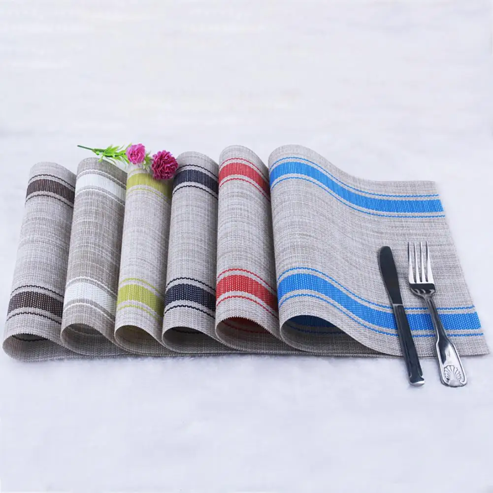 Tableware Dining Pad Waterproof PVC Table Mat Placemat Bowl Coaster Simple Design Heat resistant Kitchen Dining Accessories