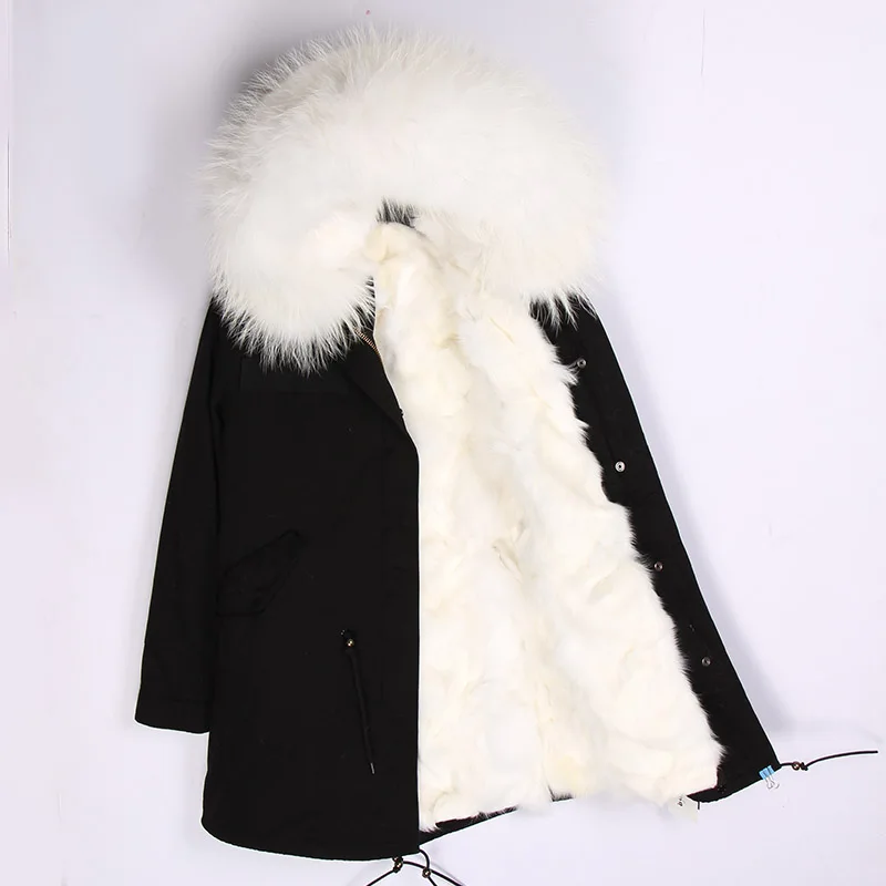 Large size man winter warm jacket raccoon fur collar hooded real fox fur liner outwear long slim parka real fur coat