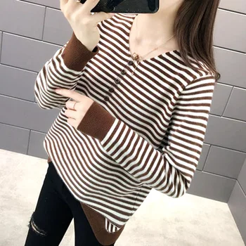 

Women's V-neck sweater 2019 new fashion trend loose hooded knit outerwear tops shirt women's autumn and winter clothing