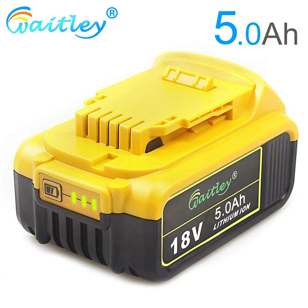  Waitley 18V 5.0Ah MAX XR Battery power tool Replacement for DeWalt DCB184 DCB181 DCB182 DCB200 20V 
