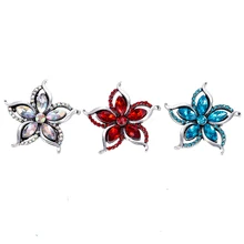 20 шт кнопки 18 мм металлические защелки для защелки браслетов подходят к имбирным защелкам ювелирные изделия Хрустальный цветок защелки