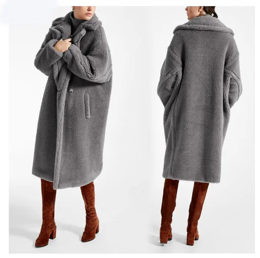 Стильное женское пальто-Тедди с воротником-стойкой, Свободное пальто из искусственного меха, плотное теплое Трендовое пальто из овечьей шерсти, женская верхняя одежда 10 цветов DS8009