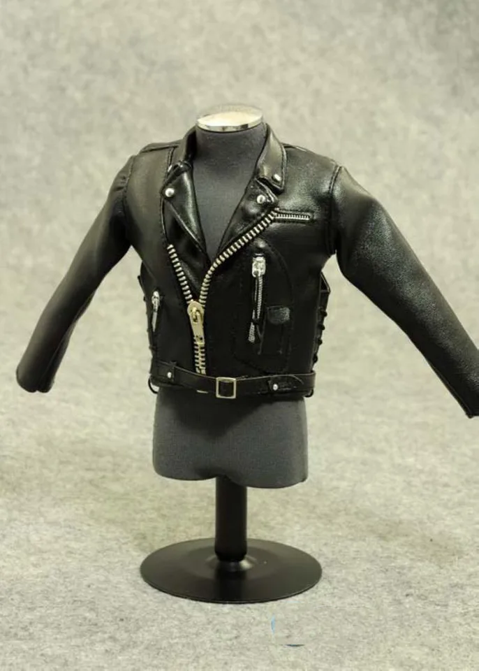 ZYTOYS 1/6 Black Male Leather Jacket Coat Jeans Clothes Set Fit 12