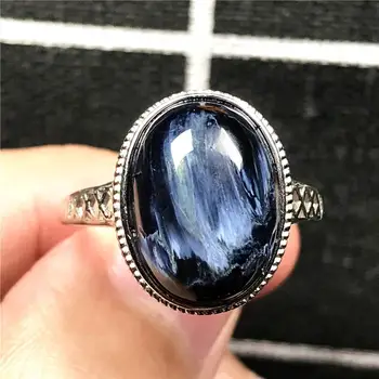 

16x12mm Top Natural Blue Pietersite Ring Jewelry For Woman Lady Man Crystal Beads Namibia Energy Gemstone Adjustable Ring AAAAA