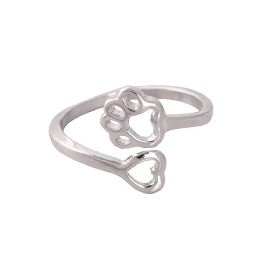 

Opening Ring Hollow Heart Dog Claw Shape Ring Adjustable Charming Opening Ring Jewelry Accessories