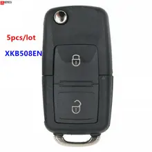 5 Pcs Xhorse Engels Versie XKB508EN Voor Volkswagen B5 Stijl Draad Universele Afstandsbediening Sleutel-2 Knoppen-Voor Vvdi key Tool, VVDI2