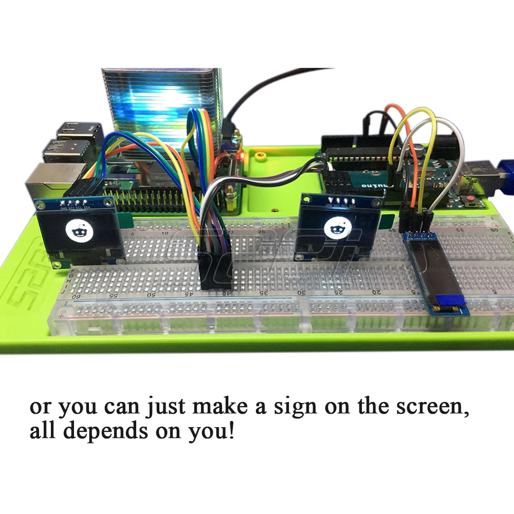52Pi 0,96 дюймовый модуль oled-экрана 128*64 IIC SSD1306 для Raspberry Pi 4 B/3 B(+)/2 B/Zero(W)/Beaglebone черный/C51