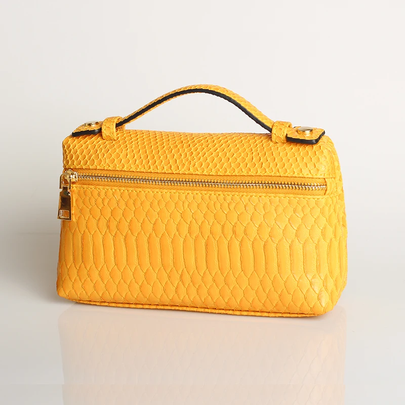 XMESSUN, новинка, модная кожаная сумка с узором питона, большая сумка-клатч из коровьей кожи, дизайнерская сумочка, сумочка, модная сумка - Цвет: Snake Yellow (L)