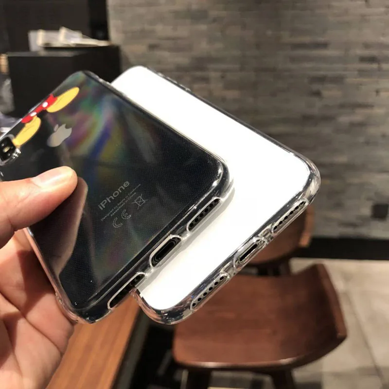 Чехлы для телефонов для iphone 11Pro XS MAX X XR с милыми мультяшными мышками, прозрачный мягкий чехол из ТПУ для iphone 6, 6 S, 7, 8 Plus, 11 задних чехлов conque