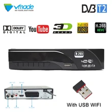 Vmade DVB-T2 HD цифровой эфирный приемник Поддержка Dolby AC3 H.265/HEVC DVB-T Горячая Европа ТВ-тюнер телеприставка+ USB wifi