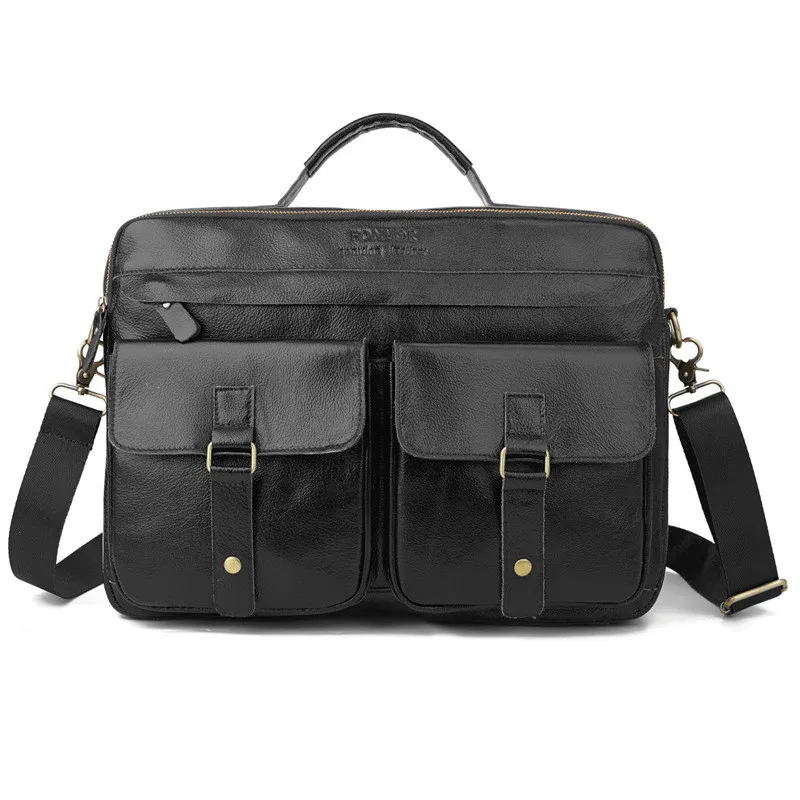 Briefcase Men's Genuine Leather Handbags Crossbody Bags Men's High Quality Luxury Business Messenger Bags Laptop Shoulder bags