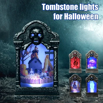 

Halloween Tombstone LED Luminous Ornaments Night Light Pumpkin Skull Lamps