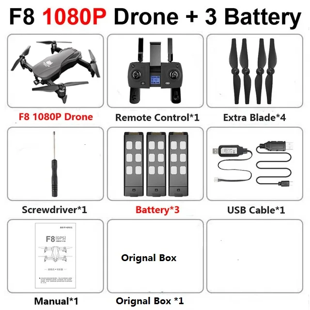 F8 gps Дрон с двухосевой антивибрационной самостабилизирующейся подвеской Wifi FPV 1080P 4K камера бесщеточный Радиоуправляемый квадрокоптер - Цвет: 1080P 3B with box