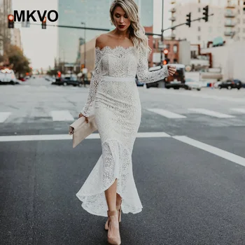 

Women's Dress Sexy Lace Clip Eyelashes Long Sleeve Summer Autumn Female Elegant Solid Party Club Dresses Vestidos Plus size