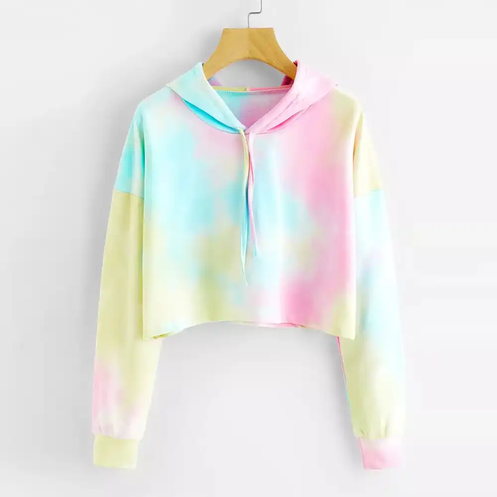 tie dye crop top hoodie