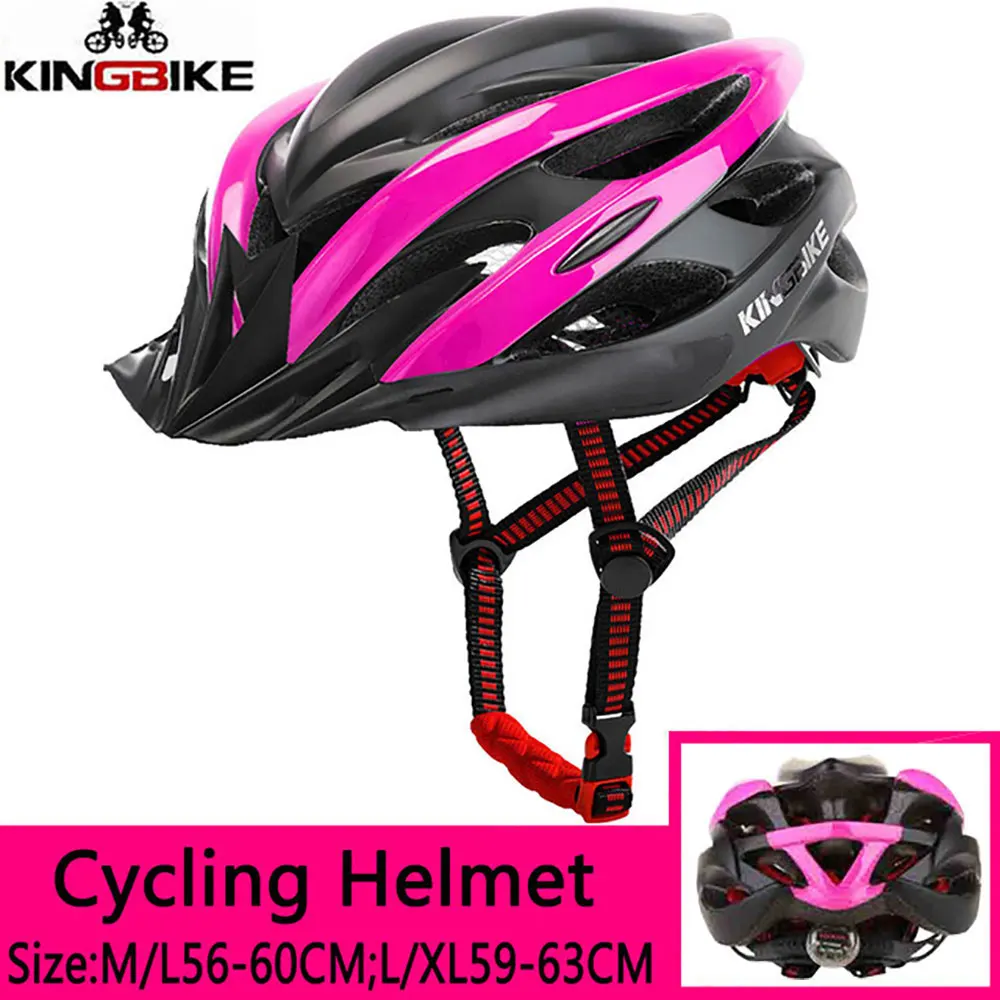 KINGBIKE шлем MTB женский шоссейный велосипед велосипедный шлем ультралайт в-молд с козырьком Открытый Катание по горам Safty Helm розовый - Цвет: 872-Rose Red