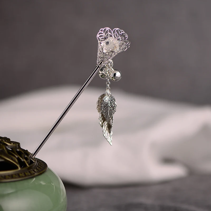 Заколки для волос девочек Kanzashi Bell с кисточками в старинном стиле Hanfu заколка