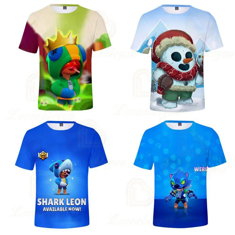 Spike 3D de luchadores Jessie y estrella Cuervo tirador t camisas Leon juego de disparos de niñas de dibujos animados Tops ropa de bebé
