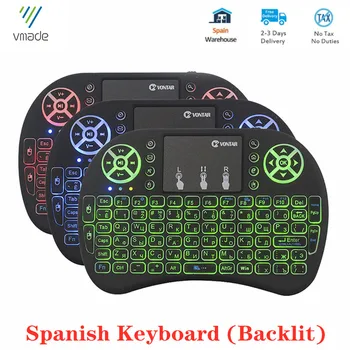 

i8 Mini Wireless Backlit Keyboard Spanish Version 2.4Ghz Air Mouse Touchpad For Smart Anroid TV Box Mini laptop Ship From Spain