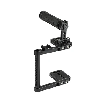 

HDRIG DSLR Camera Cage Rubber Top Handle 2 Shoe Mounts For Canon 600D 700D 80D Nikon D3200 Panasonnic GH5