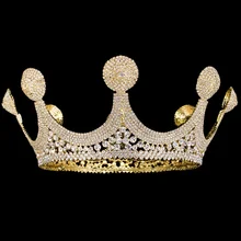 Золотые свадебные диадемы в стиле барокко, аксессуары для волос на день рождения