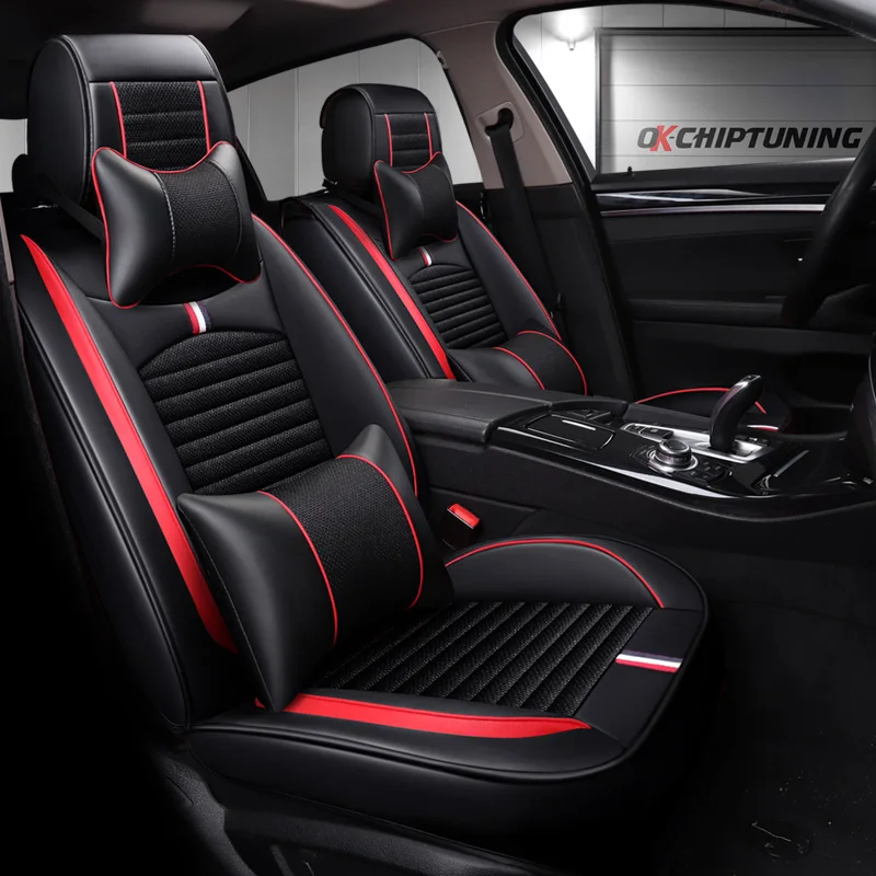 Full Coverage PU Leather car seat cover flax fiber auto seats covers for toyota rav4 toyota venza uaz patriot volvo s40 volvo s6