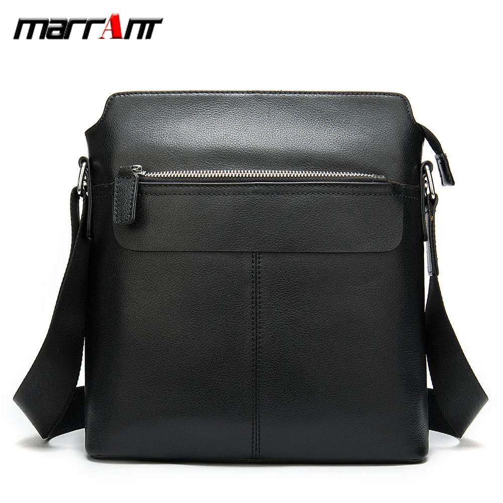 

2020 Ma Lun Special Genuine Leather Male Single Shoulder Oblique Satchel Solid Color Business Men Zipper Small Bag