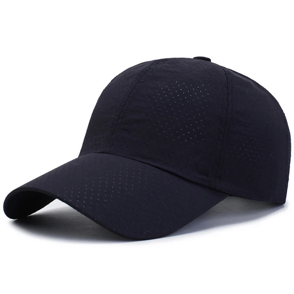 navy blue Летняя бейсбольная кепка быстросохнущая сетчатая Кепка унисекс для спорта на открытом воздухе шляпа от солнца BHD2 - Цвет: navy blue