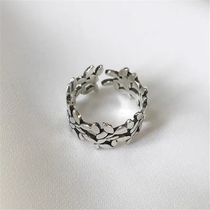 Fflacell New Trendy Bridal Jewelry Sterling Silver Color Leaf Ring Pattern Hollow Design Female Vintage Adjustable Engagement Rings Aliexpress
