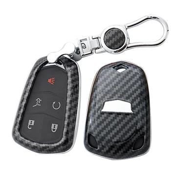 

Carbon Fiber Car Key Case For Cadillac ATS CT6 CTS Escalade SRX XT4 XT5 XTS Auto Smart Remote Fob Cover Keychain Protector Bag