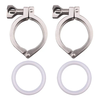 

2Pcs Tri-Clamp Steel Single Pin Heavy Duty Tri Clamp with Wing Nut for Ferrule TC with 1 Pc Silicone Gasket (2 Inch Tri-Clamp+Si