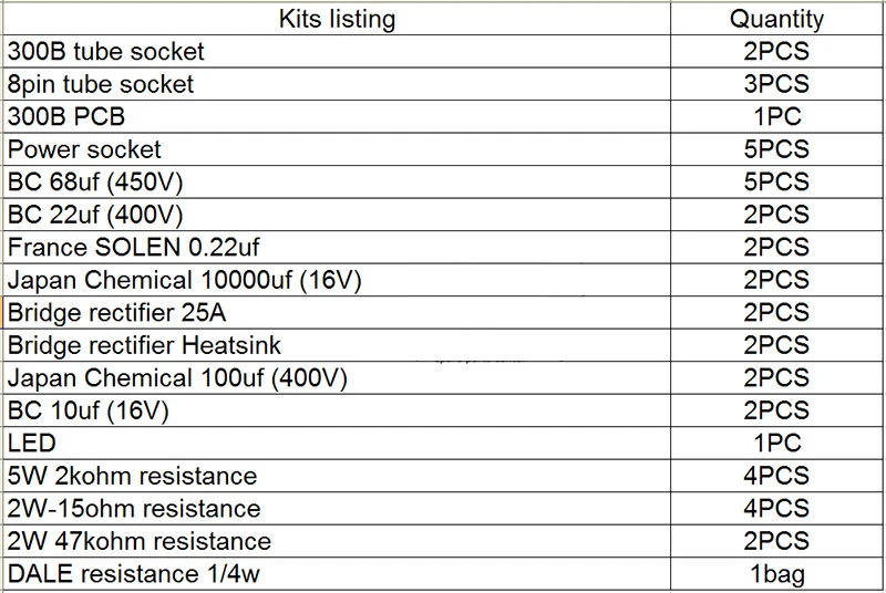 Комплект топового усилителя 300B 6SN7 + 5U4G 8 Вт Вт|tube amp kit|amp kitamplifier kit |