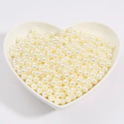 Multi - Size Colorful Round Beads - 8mm   100pcs (Beige)