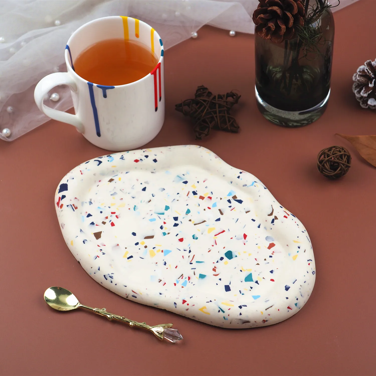 

Cloud Tray Tea Coaster Jewelry Tray Mirror Silicone Mold DIY Dish Crystal Epoxy Resin Mold