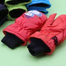 Детские зимние теплые лыжные перчатки для мальчиков и девочек, спортивные водонепроницаемые ветрозащитные Нескользящие Зимние перчатки для катания на лыжах D08C