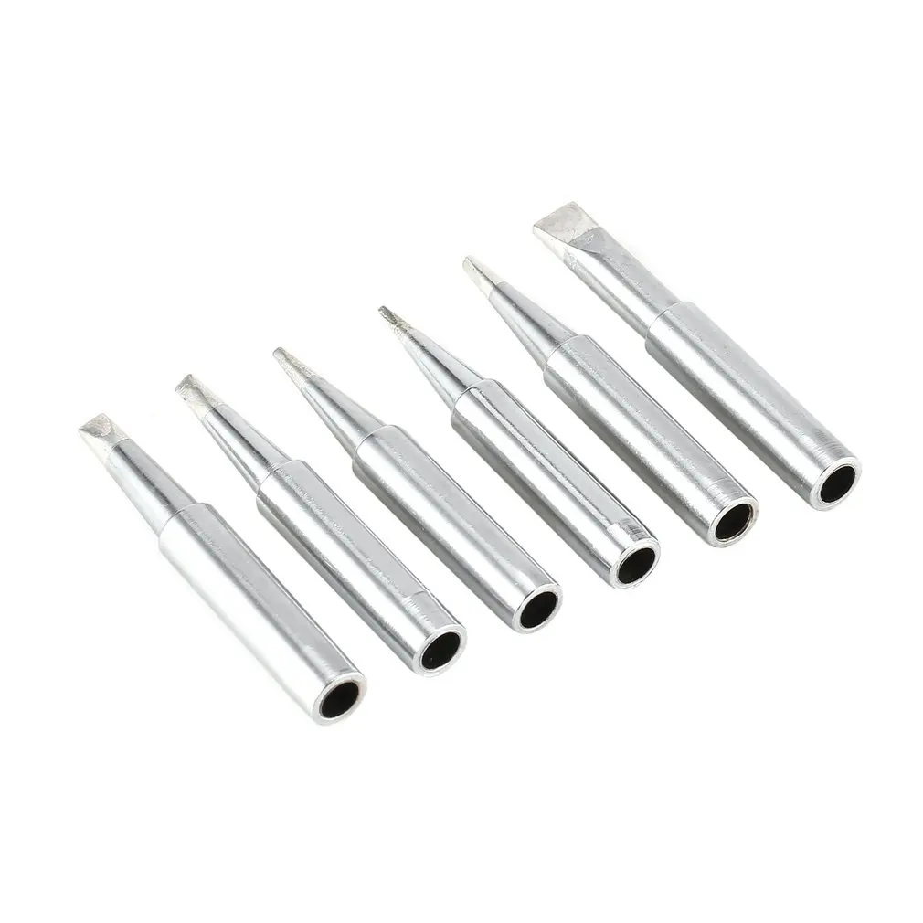 6PCS 900M Solder Soldering Iron Tip Replacement Rework Station Tool Copper Lead-free Welding Head Bits Electric DIY Repair