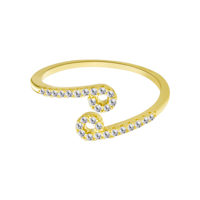 Gold Silver Color Zodiac Rings for Women Men Personality Trendy Zircon 12 Constellations Rings Friendship Jewelry Gift