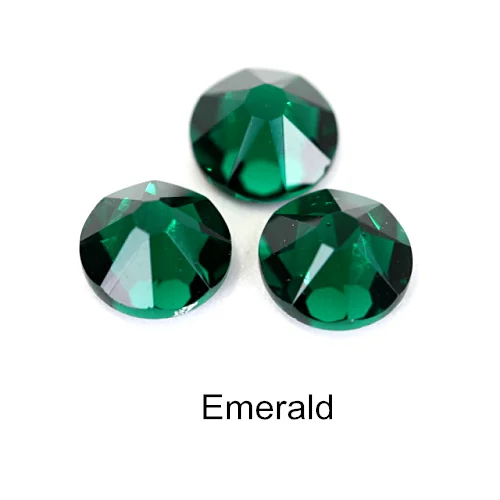 Emerald Стразы горячей фиксации, цветные, железные стразы, лучшее качество, 8 больших и 8 маленьких стразов, стразы горячей фиксации для свадебного платья F0059, 1440 шт - Цвет: Emerald