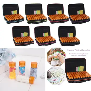 

60 Bottles Diamond Embroidery Storage Box Beads Cross Stitch Case Organizer Portable Storage Handbag Large Capacity Dropshipping
