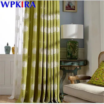 

American Country Curtain For Living Room Embroidery Flower Sheer Curtain Window Blinds Shade 70% Roman Drape Panel X-AD442#30