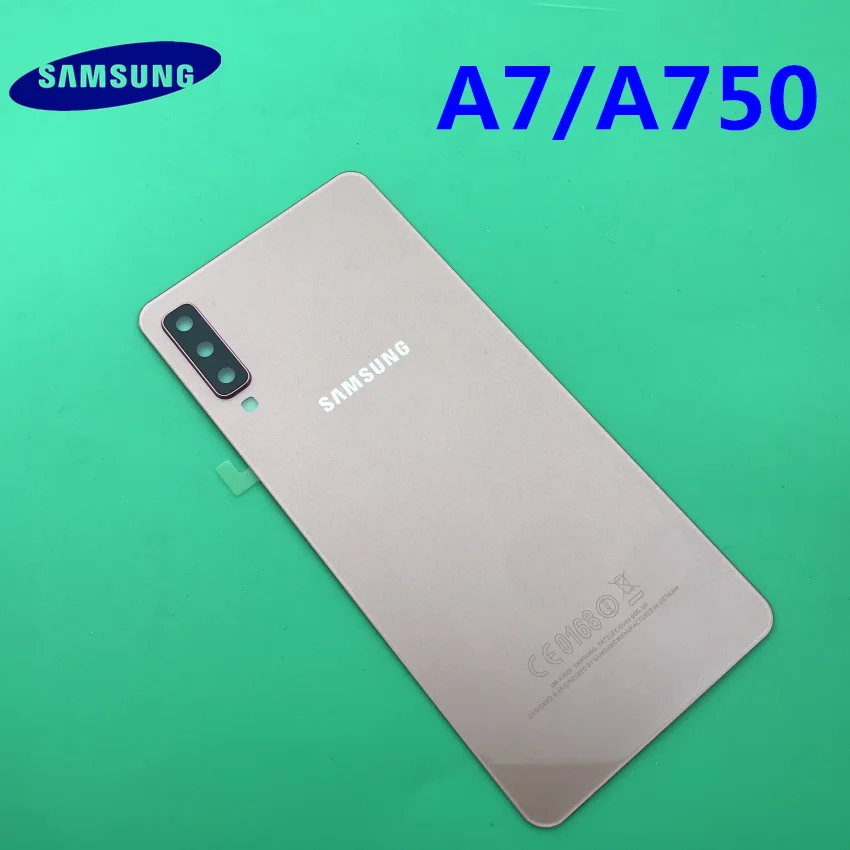 Передний экран стекло объектив для samsung Galaxy A7 A750 SM-A750F задняя крышка батарейного отсека задняя крышка корпус с клеем