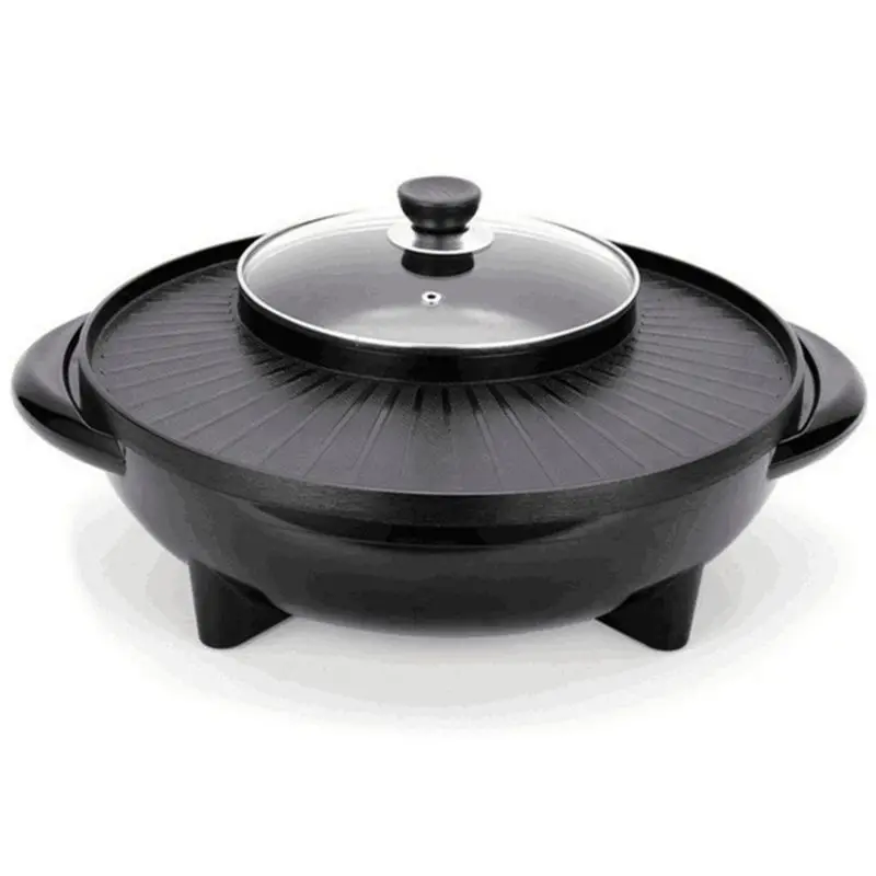 

2 in 1 Barbecue Hot Pot Electric 1700W 220V Multi-Function Home Party Non Stick BBQ Grill Pan